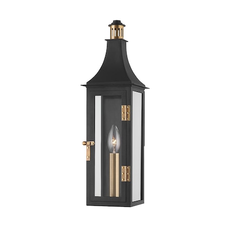 Troy Lighting Wes 1 Light Exterior 5.5 In. Patina Brass B7819-PBR/TBK