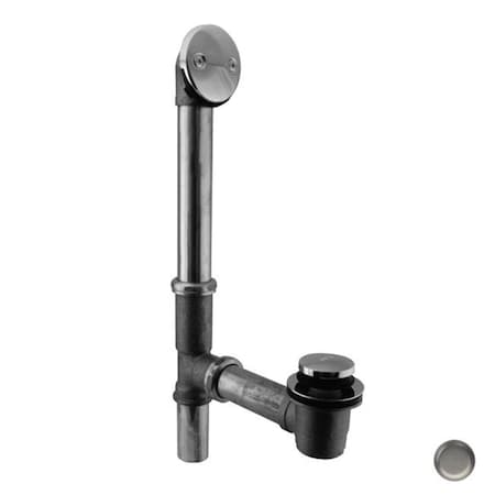 Westbrass Tip Toe Bath Waste and Overflow with 2-Hole Faceplate - Satin Nickel D325-07