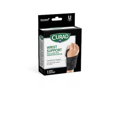 Medline CURAD Universal Wraparound Wrist Support with Microban, Senior, 4PK CURSR19810D