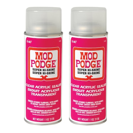 Mod Podge Acrylic Aerosol Sealer, 11oz., Super High Shine, 2PK 1450