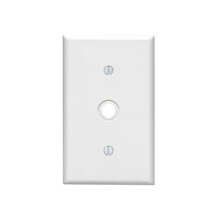 Leviton Telephone/Cable Wallplate, Standard Size, Gang 1, White 88018