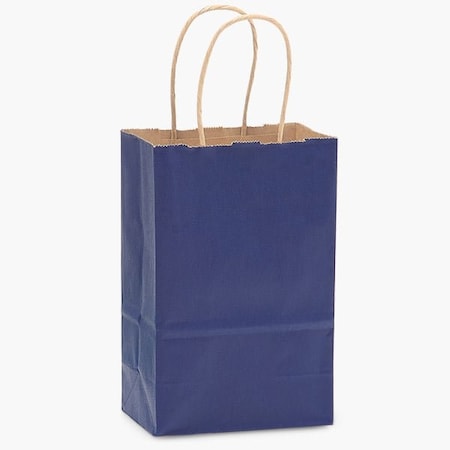 Nashville Wraps Dark Blue Recycled Kraft Bags, Rose 5.5x3.25x8.375", 250PK BRTDB
