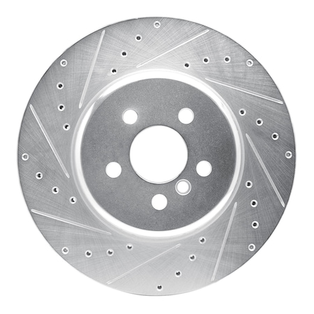 Dynamic Friction Co DFC Brake Rotor - Drilled and Slotted - Silver 631-31168L
