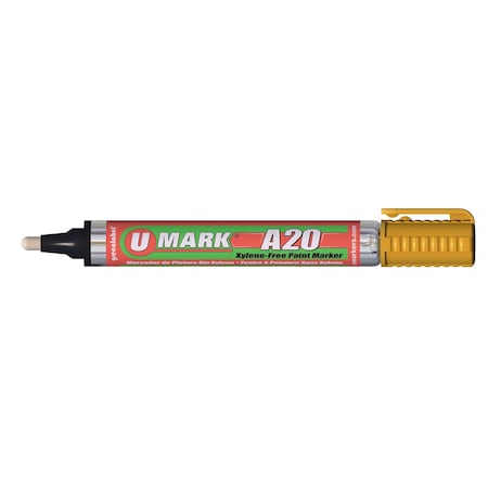 U-Mark A20 Paint Marker Yellow Rev tip 10706