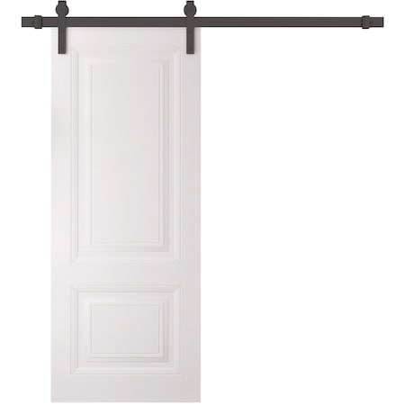 Sartodoors Barn Door 24 x 96 inches, BASIC 9422 White, 6.6FT Rail Track Heavy Hardware Set, Solid Panel Inte BASIC9422BD-B-SKIN-2496