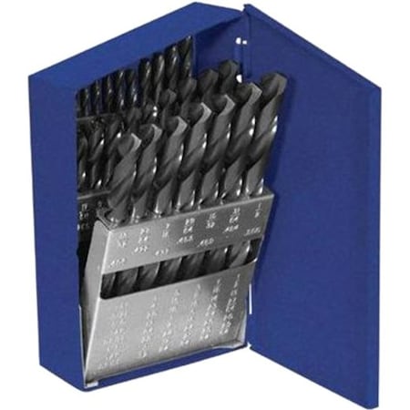 Hanson 60 Piece High Speed Steel Wire Gauge Straight Shank Jobber Length Drill Bit Set 80181