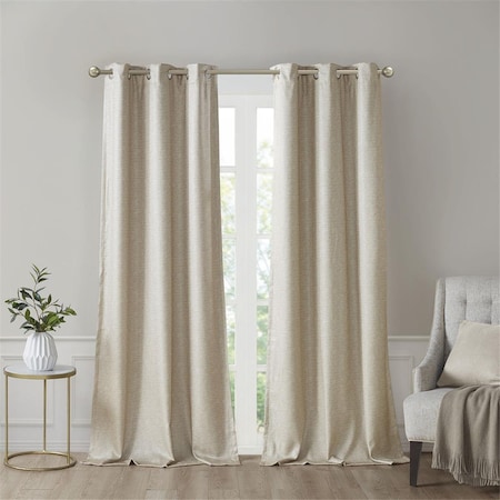 Sunsmart Taupe 100 Percent Polyester Printed Faux Silk Total Blackout Window Panel - Set of 2 SS40-0139