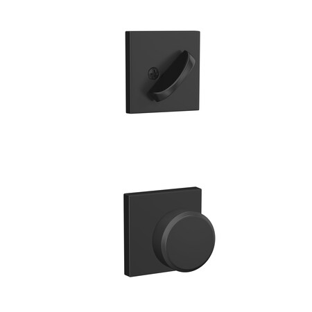 Schlage Residential Schlage Custom Swanson Knob with Collins Rose Dummy Interior Trim Matte Black Finish FC94SWA622COL