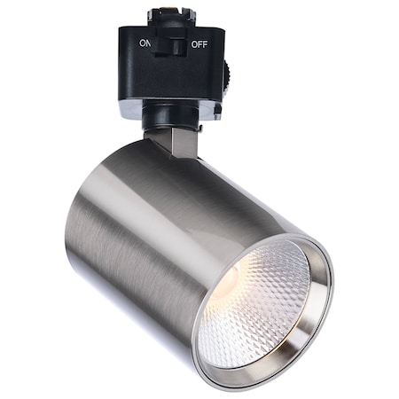 Satco 8W LED Track Head CCT Selectable Dim to Warm J Style 48 Deg Beam Angle 120V Brushed Nickel Round JH5066