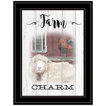 Homeroots Farm Charm 2 Black Framed Print Wall Art 406363