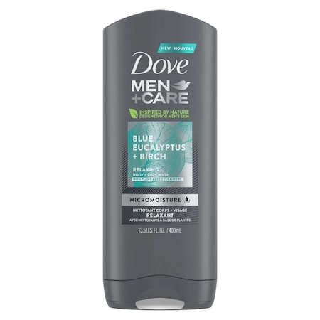 Dove Men+Care Relaxing Blue Eucalyptus Plus Birch Body and Face Wash, 13.5 Ounce, 6PK 64413283