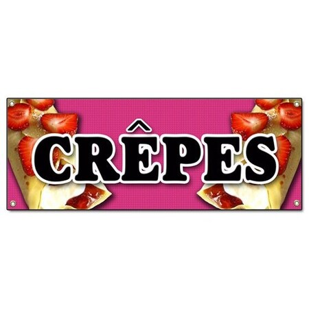 Signmission CREPES BANNER SIGN crepe pancake fruit signs fresh made French hot B-72 Crepes