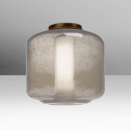 Besa Lighting Besa Niles 10 Ceiling, Smoke Bubble/Opal, Bronze Finish, 1x5W LED NILES10SOC-LED-BR