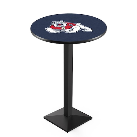 Holland Bar Stool Co 42" Blk Wrinkle Fresno State Pub Table, 36" dia. Top L217B4236FresSt