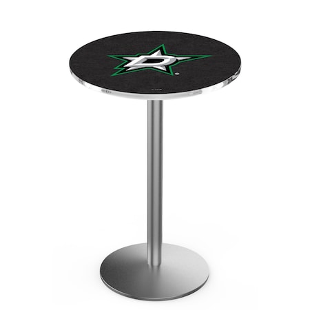 Holland Bar Stool Co 36" Stainless Steel Dallas Stars Pub Table, 36" dia. Top L214S3636DalSta