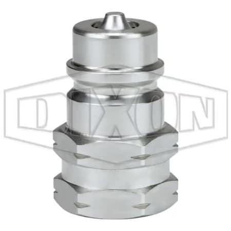Dixon DQC K Interchange Female Plug, 1/2-14 Nominal, Female BSPP, 316 SSss Steel K4BF4-SS