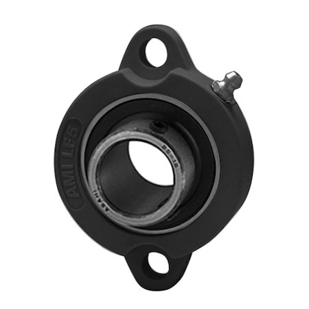 Ami Bearings SINGLE ROW BALL BEARING - 20MM NARROW SET SCREW BLACK 2-BOLT FLANGE BLF4B