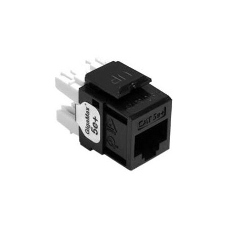 Leviton 1-Port Mod Jack 110 8W8P Utp, T568A/B Cat5E Quickport, Gigamax Black 5G110-RE5