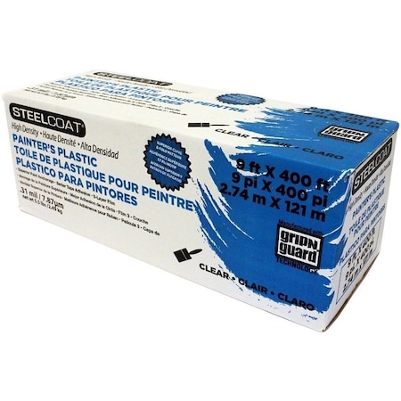 Husky Contractor-Grade, High-Density, Lightweight Painter's Masking Sheet, 400 ft L, 9 ft W, Clear FG-P9941-06D