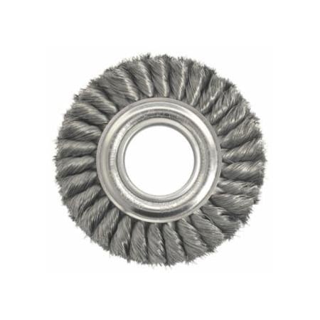 Weiler Wide Face Standard Twist Knot Wire Wheel, 6 in Dia. x 1 3/8 W, 8,000 rpm 804-09180