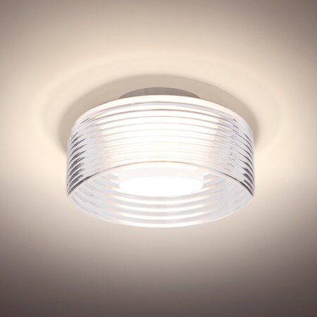 Besa Lighting Belu Ceiling, Clear Shade, Satin Nickel Finish, 1x5W LED BELUCLC-LED-SN