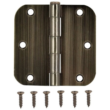 Prosource Door Hinge, Steel, Antique Brass, Loose Pin, 180 deg Range of Motion, Screw Mounting 20347ABX