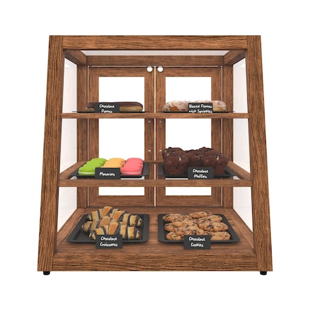Koolmore 21 In. Artisan Wooden Bakery Display Slanted Case 3.5 Cu ft, Dark color KM-BDW-21SLD
