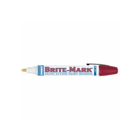 Dykem BRITE-MARK 40 Threaded Cap/Barrel Permanent Paint Marker, Valve Action, Medium, Black, 12PK 253-40003