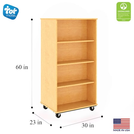 Tot Mate Mobile Wood Cabinet, Maple, 30 in W x 30 in L x 60 in H x 23 in D TMM611A.M0577