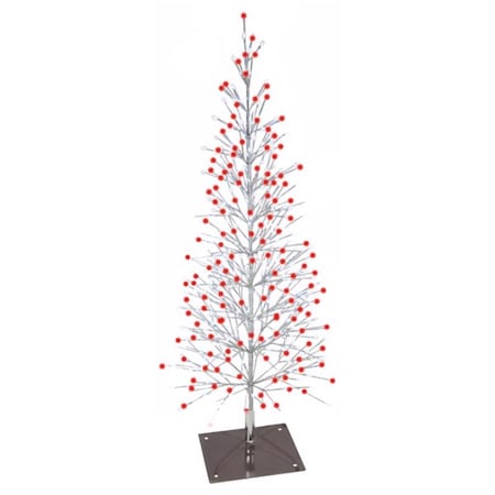 Celebrations LED Red/White Light Birch Tree 6.5 ft. Yard Decor 16-01014A
