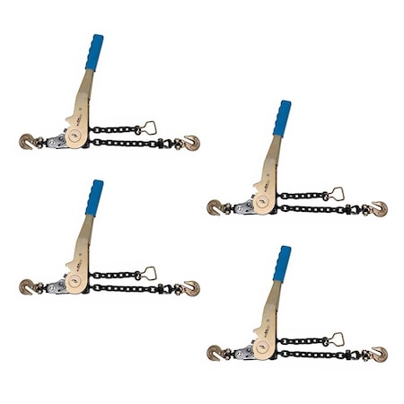 Mytee Products 4Pk 1/4in - 5/16inEasy Binder Chain Binder w/ Grab Hooks & 2500 lbs WLL Load Binder, 4PK CB-AEZ14x4