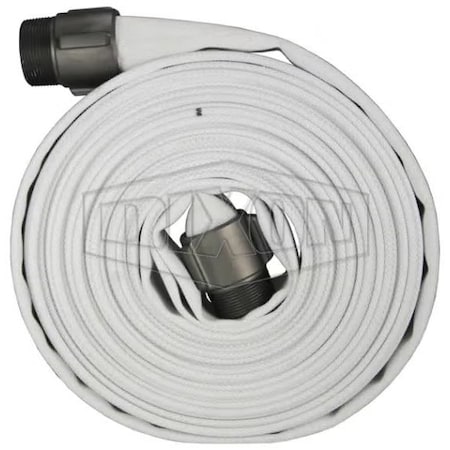 Dixon Single Jacket Mill Hose, 2 in, NPT, 100 ft L, 112 psi Working, Aluminum, Domestic M20100RAT