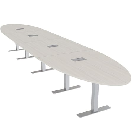 Skutchi Designs 16 Person Conference Table With Power Unit | 18' Oval Table | Harmony Series HAR-OVL-48X216-T-K458-ESIL