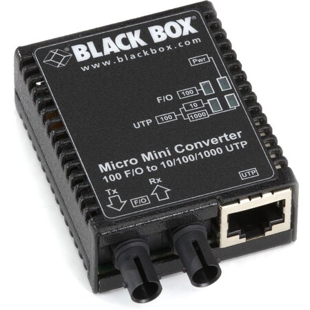 Black Box Black Box Media Converter, Ethernet to Multimode Fiber ST, 10/100 Mbps LMC401A