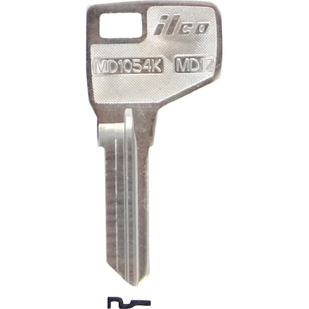 Ilco Master Nickel Plated Padlock Key MD17 / MD1054K, 10PK IAL01328012
