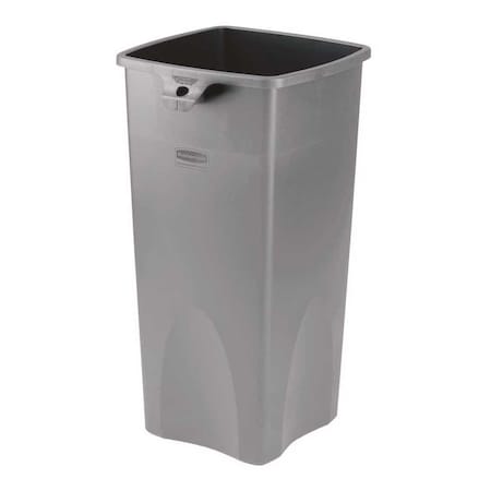 Rubbermaid Untouchable Waste Basket, 23 gal Capacity, Plastic, Gray 356988GY