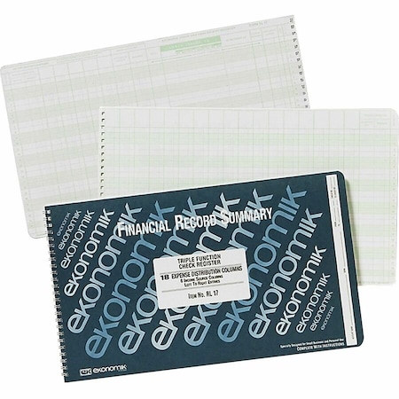 Ekonomik Standard Size Triple Function Check Registry, White EKORL17