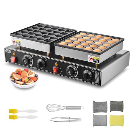 Vevor 50PCS Mini Dutch Pancake Maker Commercial Dorayaki Baker Non-stick 1800W AK-H50