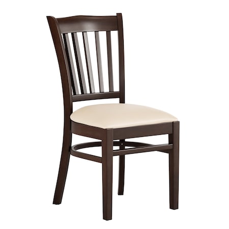 Flash Furniture HERCULES Vertical Slat Back Walnut Wood Restaurant Chair - Tan Vinyl Seat XU-DGW0008VRT-WAL-TNV-GG