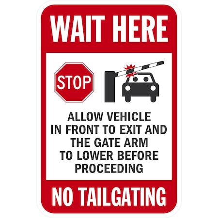 Lyle Stop Allow Vehicle in Front To Exit And The Gate Arm, 12x18, Non-Reflective, White G-4875-NA_12x18
