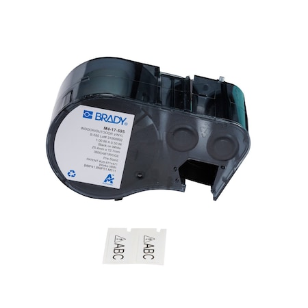 Brady All-Weather Vinyl Labels 0.5 in H x 1 in W Black on White RL/360 M4-17-595