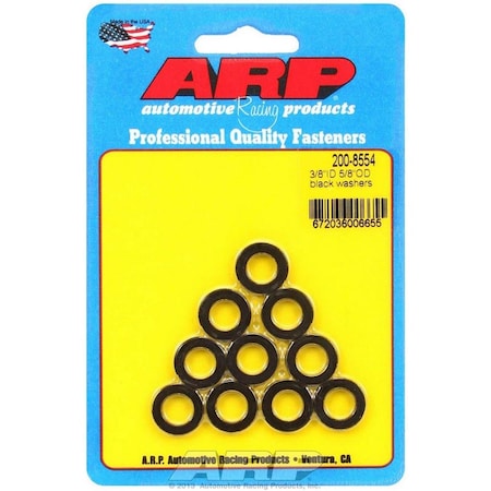 Whole-In-One 200-8554 Black Washers - 0.38 in. ID x 0.63 in. OD, 10PK WH3637163
