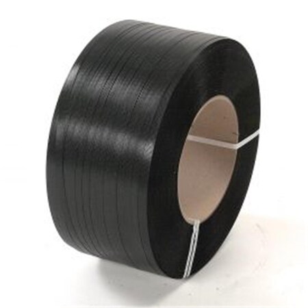 Pac Strapping Products Polyester Strapping, 0.5 in. x .028 in. x 6,500 ft. Black, 16 x 6 in. Core 422829