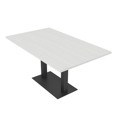 Skutchi Designs Rectangle Conference Table With Power Unit, 36 in W, 60 in L, White HAR-REC-36X60-DOU.BK-WA7976-NA