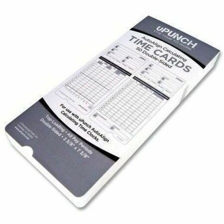 Upunch Time Clock Cards for HN4000, Two Sides, 7.37 x 3.37, PK50 HNTCL2050