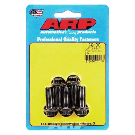 Arp 742-1000 0.37-24 x 1 in. 12 Point Bolt Kit - Set of 5, 5PK ARP742-1000
