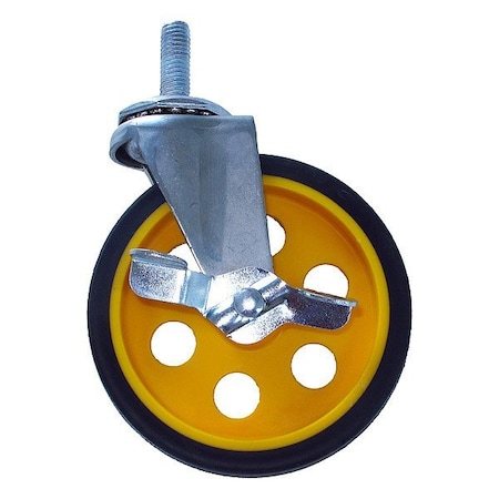 Rock N Roller Swivel Caster, Yellow, 5" Wheel Dia, PR RCSTR5X125