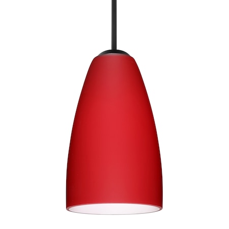 Besa Lighting Besa Riva 9 Pendant, Ruby Matte, Black Finish, 1x 9W LED 1JT-1511RM-LED-BK