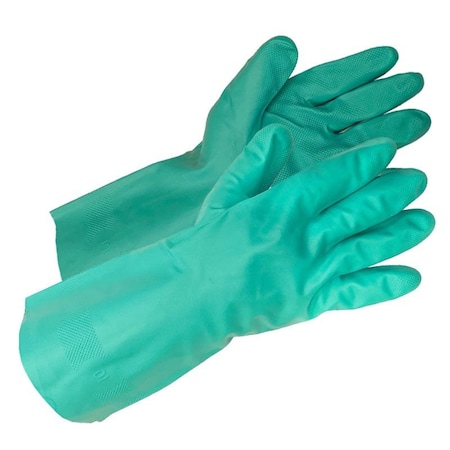 Gemplers Chemical Resistant Gloves, Nitrile, 13 in L, 11 mil, Green, 10, 12 PK 11mil-UL-10