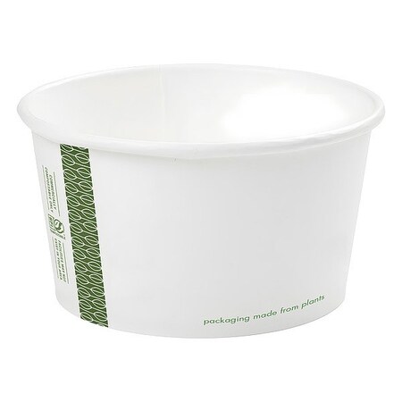 Vegware Soup Container, 12 oz, Green; White, PK500 SC-12G